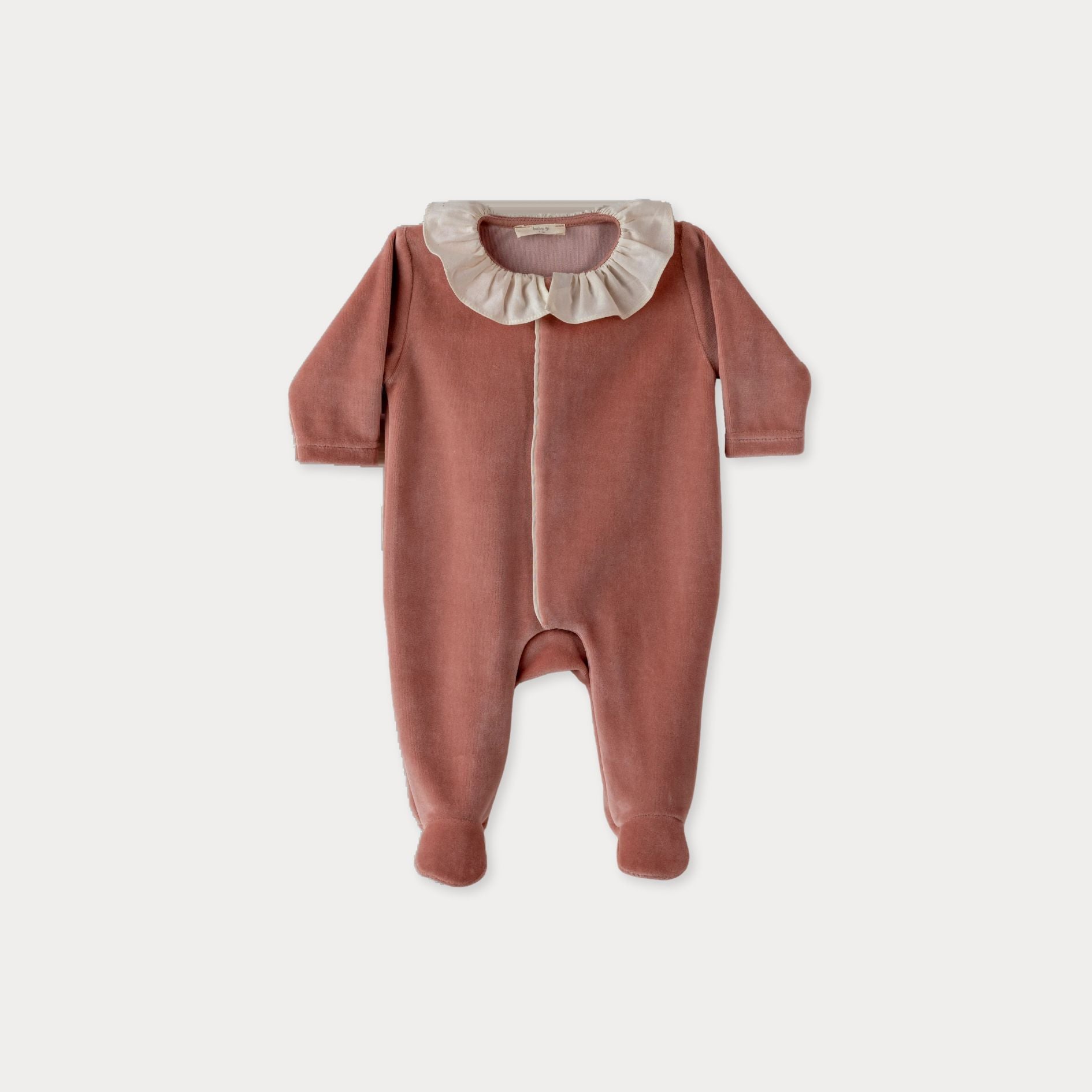 Angel romper with chenille wings and ruffled collar